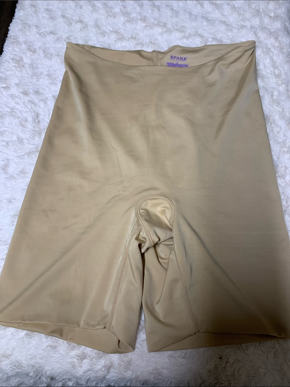 SPANX High-Rise Shaping Bike Shorts in Beige